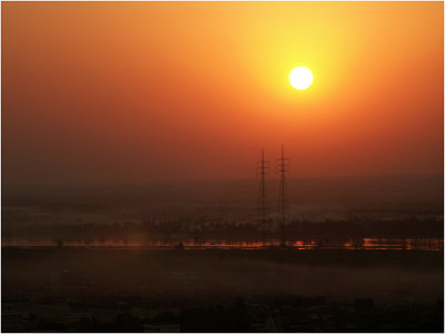Sunrise over Karnak and the Nile