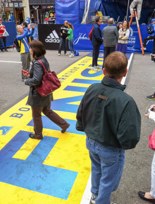 Visiting the finish line the day before the race