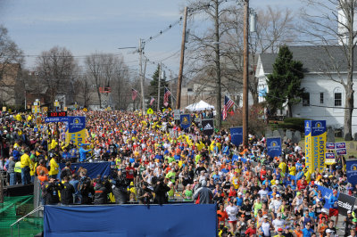 And we're off to Boston - 26.2 miles away