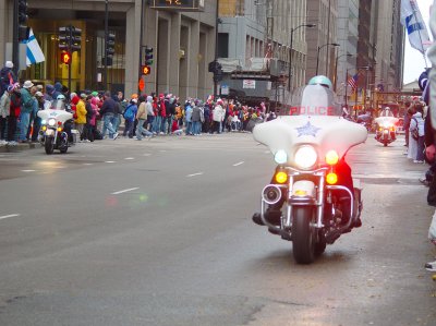 Police clearing the streets