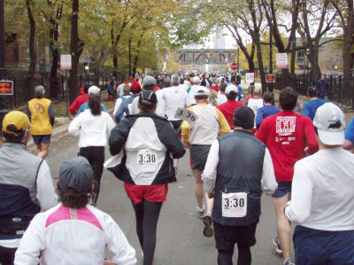 The 3:30 pace group at about 15 miles