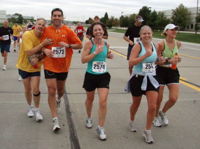 James, Brian, Kristen, Allyson, Michelle after 5 miles