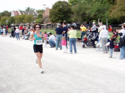 Kristen coming in to the finish line