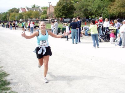 Allyson nearing the finish line