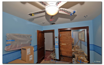 Boys room with cedar closet