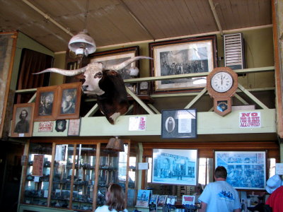 Display inside the Bird Cage Theatre
