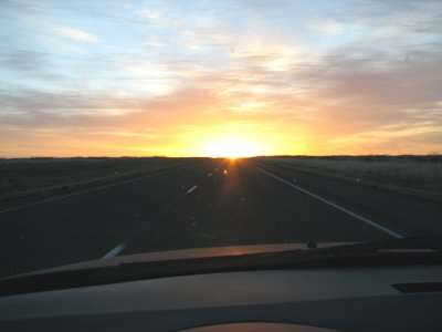 Driving into the sun, New Mexico