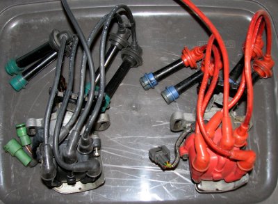 na (black) and sc (red) spark plug wires
