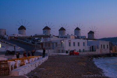 27961 - Mykonos windmills at dusk