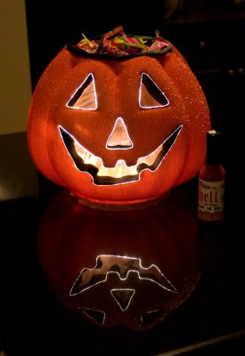 Fibre optic pumpkin from Hell