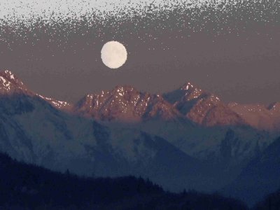 full moon north of Anchorage November 2005