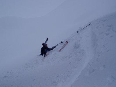 Laura hailing a taxi in the Selkirks