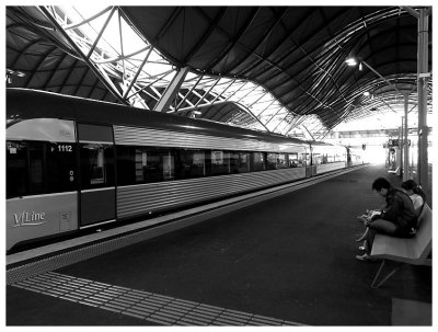 Couple at the train station