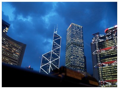 The familiar skyscrapers of HK