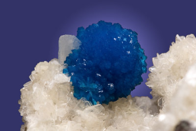 Cavansite on Stilbite, India