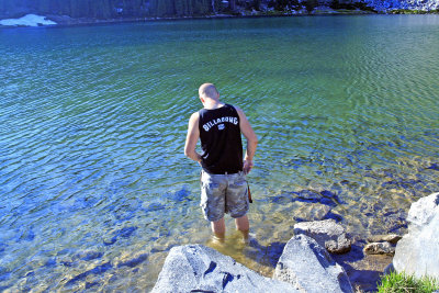 Victor at the side of Emerald Lake