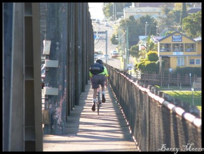 Taree Road  Bridge and Bicyclist