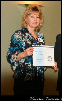 Betty with Membership No 001