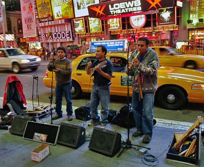 Busking in Times square