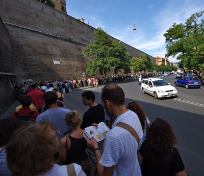 Waiting in line - Vatican Museum Sistine Chapel