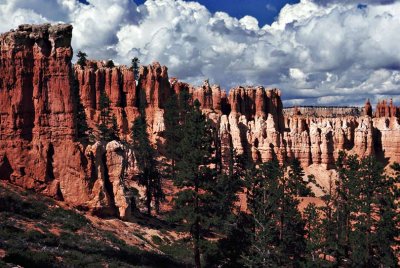 Clouds and red rock