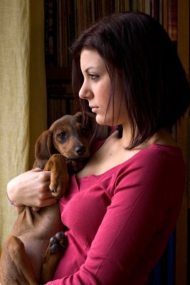 Young Lady with a Puppy