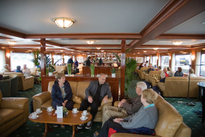 The lounge on the boat