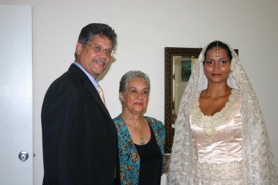 With dad and grandmother,just before..