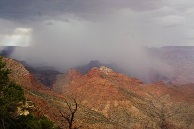 rain over the Grand Canyon