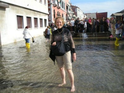 Flooded Venice - note the yellow boots in the background they were selling for 8 to 20 Euros.
