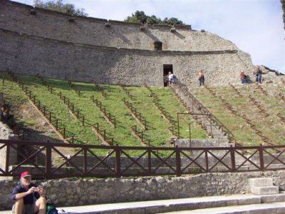 Seats at theatre in Pompei