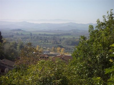 View from Serre di Rapolano (castle where we had a delicious lunch). 
