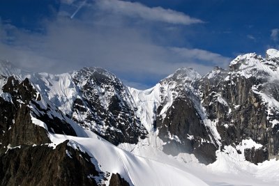 Near the top of the glacier