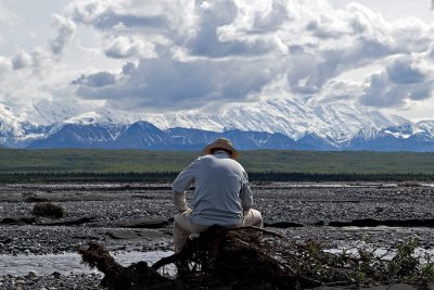 Brian with the Alaskan Range in the back