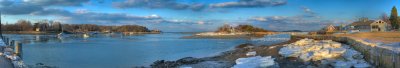 Cohasset Harbor color panorama Feb 2007 Massachusetts Minot HDR tone mapped