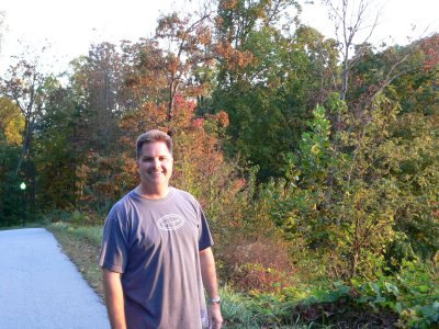 Joe walking in our neighborhood