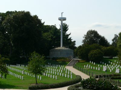 Looking towards the mast of the USS Main