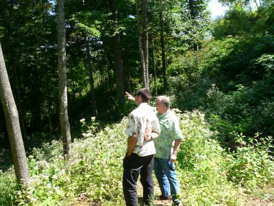 Matt & Dad looking at our land in Waynesville, NC