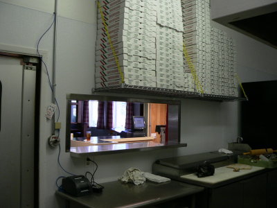 Pizza Boxes and Prep Table