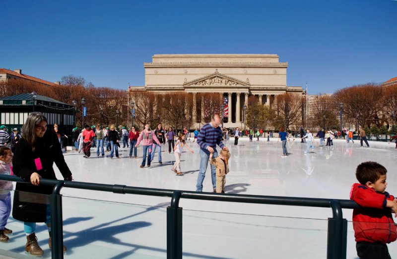Ice Skating Near The Gallery of Modern Art