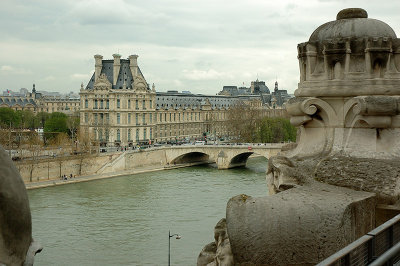 View of the Seine and the Louvre from the restaurant at Muse d'Orsay