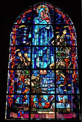 Stained glass window commemorating the Allied invasion of Normandy