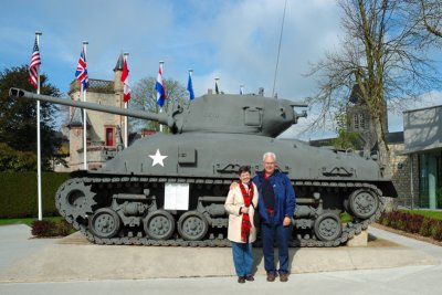 Jim & Glynda at the airborne troops museum in Sainte-Mre Eglise