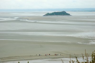 Hiking Parties in the Bay at Low Tide