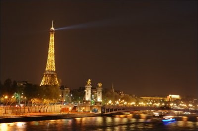Eiffel Tower, the Seine and the Alexandre III bridge