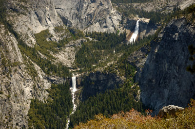 Nevada and Vernal Falls viewed from Washburn Point