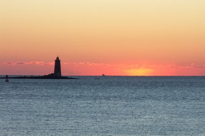 Sunrise, from New Castle Common, Whaleback Silhouetted