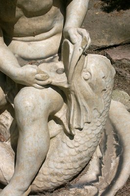 Boy with Dolphin Fountain (Dry), Detail