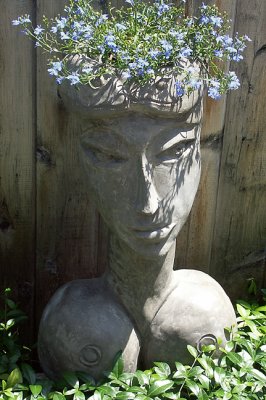 Female Sculpture with Plantings