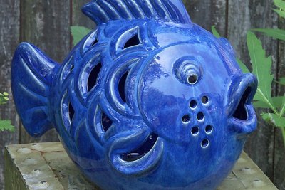 Blue Fish Sculpture, Detail